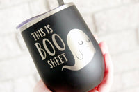 This is Boo Sheet Wine Tumbler with straw, Halloween Wine tumbler, Custom Wine Glass, Bridesmaid Gift, Personalized Wine Cup, Insulated Cups