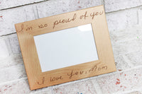 Your Handwriting engraved Forever in a 4x6 frames, custom photo frames, picture frame gift ideas, handwriting memorial gifts, Picture Frames