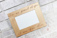 Your Handwriting engraved Forever in a 4x6 frames, custom photo frames, picture frame gift ideas, handwriting memorial gifts, Picture Frames