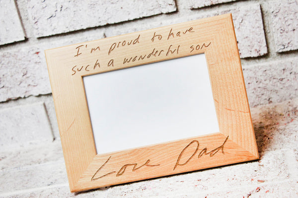 Handwriting engraved Frame, 4x6 picture frame, Memorial Gift Ideas