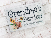 Grandma's Garden outdoor metal Garden sign, Indoor/Outdoor metal yard signs, Grandma's Garden, Little Helpers Welcome, Mothers day gift