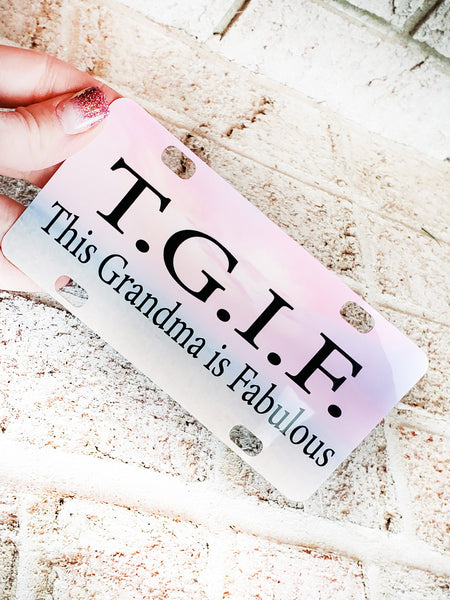 Fabulous Grandma Mini License plate, Vanity Plate, Bike Frames, Tricyle frame, Retirement, TGIF, Mother's day gifts, golf card license plate
