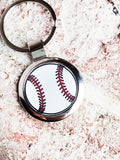 Baseball Key chain, Baseball lover gift idea, keychain with basketball image, full color keychain, metal keychain with baseball, zipper pull