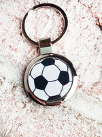 Soccer Ball Key chain, Soccer lover gift idea, keychain with soccer image, full color keychain, metal keychain with soccer, zipper pull