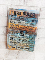 Lake Rules Outdoor Metal Sign, Summer Yard Signs, Indoor/outdoor metal signs, lake decor, Days at the Lake, lake house decor, dock signs