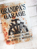 Grandpa's Garage, Father's day Gifts, Best Grand daddy gifts, dad's garage, garage gifts, man cave, outdoor metal signs, gifts for grandpa