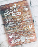 Chicken Coop Rules Outdoor Metal Sign, Summer Yard Signs, Indoor/outdoor metal signs, Chicken coop signs, Backyard Chicken coop decor