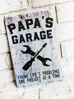 Papa's Garage, 2022 Father's day Gifts, Best Grandpa gifts, dad's garage, garage gifts, man cave, outdoor metal signs, gifts for grandpa