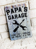 Papa's Garage, 2022 Father's day Gifts, Best Grandpa gifts, dad's garage, garage gifts, man cave, outdoor metal signs, gifts for grandpa