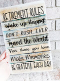 Retirement Rules Metal Sign, Indoor/Outdoor metal signs, Retirement Gifts, Rules for Retirement, Gifts for retirement, retiree gift ideas