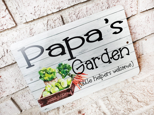 Grandpa's Garden outdoor metal Garden sign, Indoor/Outdoor metal yard signs, Papa's Garden, Little Helpers Welcome, Father's day gifts 2022
