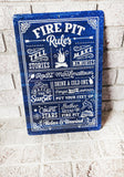 Navy Fire Pit Rules Outdoor Metal Sign, Summer Yard Signs, Indoor/outdoor metal signs, camping decor, Fire Pit decorations, Fire pit signs