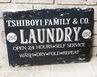 Laundry Room Decor, Metal Laundry sign, Laundry room wall hanging, custom laundry room decor, personalized home decor, monogram hanging