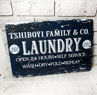 Laundry Room Decor, Metal Laundry sign, Laundry room wall hanging, custom laundry room decor, personalized home decor, monogram hanging