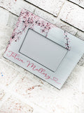 Baby Girl Picture Frame, 4x6 pink Girl Frame, Custom color picture frame, pink flower frame, girl frames, color picture frame, wedding frame