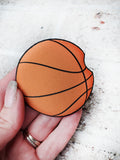 Set of 2 Basketball Car Coasters, Basketball themed car Decor, baskeball accessories, coaster Set of 2, sports basketball car stuff for him