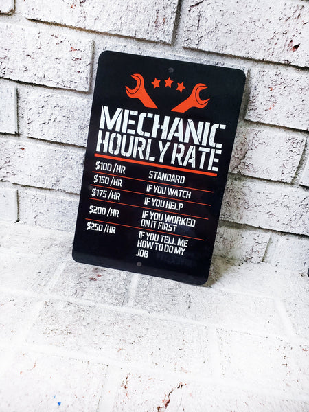 Mechanic Rules Metal Sign, Indoor/Outdoor metal signs, Garage Gifts, Gifts for him, Funny Metal Signs, Garage Decor, Metal Signs, funny gift