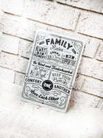 Family Rules Metal Sign, Rustic Family rules metal sign, Bible lessons, family bible verses,  rules to live by sign, in this family sign