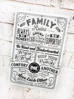 Family Rules Metal Sign, Rustic Family rules metal sign, Bible lessons, family bible verses,  rules to live by sign, in this family sign