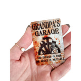 Grandpa's Garage Magnet, Toolbox magnet, Fathers day gift, small Gift for Grandpa, Papa Garage, Grandpa's tool box magnet, gift for him