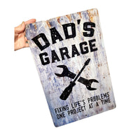 Dad's Garage, Mechanic gifts, Best dad gifts, Gifts for him, garage gifts, man cave, outdoor metal signs, gifts for grandpa, garage decor
