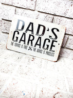 Dad's Garage, 2022 Father's day Gifts, Best Dad gifts, dad's garage decor, garage gifts, man cave, outdoor metal signs, gifts for grandpa