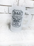 Custom frosted beer Mug, Dad's beer cup, father's day gifts, custom beer mugs, the man, the myth, the legend, Craft beer gift for him