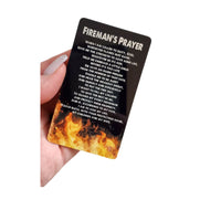 Fireman's Prayer Metal Wallet Insert, Metal Insert, Metal Business card, Gifts for him, wallet insert business card sized, Fireman gift