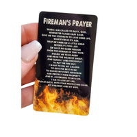 Fireman's Prayer Metal Wallet Insert, Metal Insert, Metal Business card, Gifts for him, wallet insert business card sized, Fireman gift