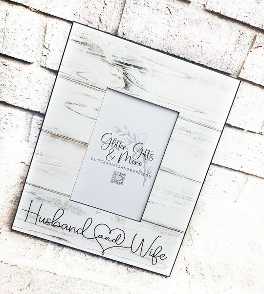 Husband and wife frame, Wedding Picture Frames, Mr. and Mrs. gifts, newlywed frames, anniversary gift, custom picture frame, frame with name