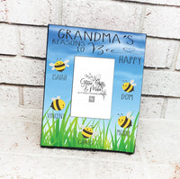 Grandma's reasons to bee happy, Grandchildren frame, frames for grandma, bee frames, Mother's day gift, grandparent gift, personalized frame