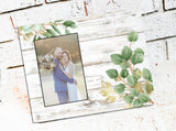 Wedding Frames with Eucalyptus, Custom Picture Frames, 4x6 picture frame with greenery, rustic white and green frame, Custom photo frames