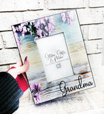 Grandma Frame, Mother's Day Frame, 4x6 frame for Grandma, purple and blue frame, floral frame, personalized frame, custom frame for grandma