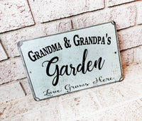 Grandma's Garden, Metal Signs, Custom metal garden sign, metal yard sign, Grandpa's garden, teal garden sign, spring yard decor, summer sign