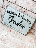 Grandma's Garden, Metal Signs, Custom metal garden sign, metal yard sign, Grandpa's garden, teal garden sign, spring yard decor, summer sign