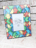 Autism Awareness Frame, Puzzle piece frame, 4x6 picture frame, teacher appreciation, gifts for therapist, autism mom, custm picture frame