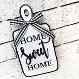 Home Sweet Home Wood Sign, 3D wood sign, Rustic Farmhouse, black and white home decor, farmhouse kitchen, small decorative cutting board