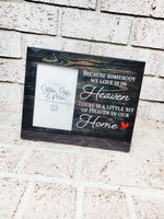 Memorial Frame, Heaven in our home, Somebody we love, custom frame, in remembrance gift, in loving memory, Lost loved one, bereavement gift