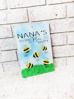 Nana's reasons to bee happy outdoor metal sign, Indoor/Outdoor metal yard signs, outdoor metal sign, Grandma gift, Nana gifts, bee yard sign