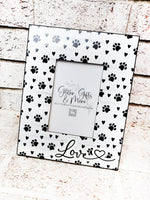 Dog frame, Frame for Dog, Pet adoption, loss of a pet, dog memorial, in memory gift, family pet, welcome to the family, love, paw print