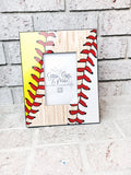 Baseball frame, softball frame, baseball coach gift, team gift, father's day frame, hit a homerun, baseball family, dad to both frame