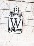 Welcome Wood Sign, 3D wood sign, Rustic Farmhouse, black and white home decor, farmhouse kitchen, small decorative cutting board