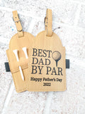 Golf gifts, Father's Golf Accessories, Best Dad by Par, Fun Gifts for Him, Golf T bag hang tags, Custom Golf Accessories, Gifts for Grandpa