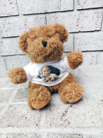 Memorial Teddy Bear, In loving memory stuffed bear, Teddy bear with photo, pet loss keepsake, in remembrance, bereavement gift keepsake