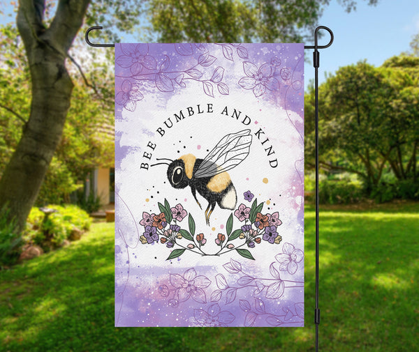 Bee garden flag, honey bee yard flag, small yard flag, be bumble, be kind, kindness yard sign, kindness garden flag, small flag for yard