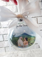 2022 First Christmas Ornament, Picture ornaments, round photo ornament, first married christmas, round glass ornament, ornament keepsake
