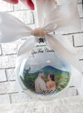 2022 First Christmas Ornament, Picture ornaments, round photo ornament, first married christmas, round glass ornament, ornament keepsake