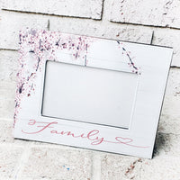 Family Picture Frame, 4x6 pink Girl Frame, Grandma picture frame, pink flower frame, girl frames, color picture frame, wedding frame