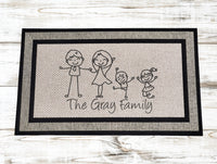 Stick family Rug, Front porch rug, rugs with names, cute rugs, Front porch decor, porch rugs, custom porch rug, Door mat, Door mat with name