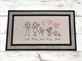 Family Door Rug, Personalized door mat, Front porch rug, Porch decor, New home gift, blended family rug, housewarming rug, personalized gift